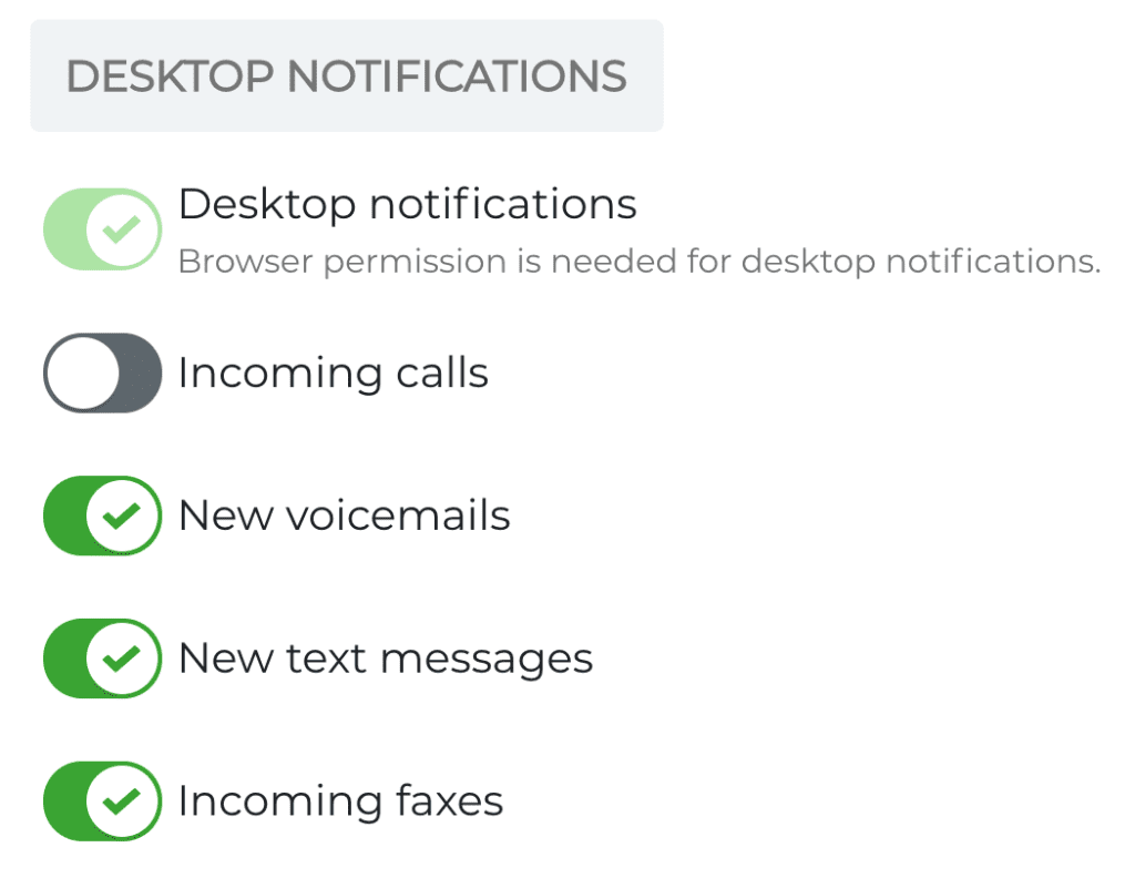 Text message notification